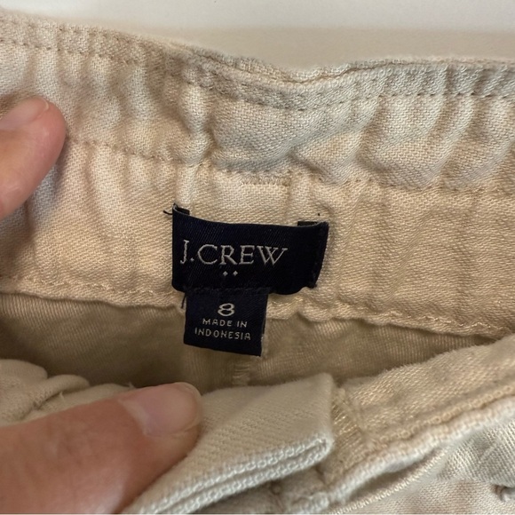 J. CREW 8 Cropped Twill Paper-Bag Cream Pants Belted Women’s Ivory - Picture 6 of 12